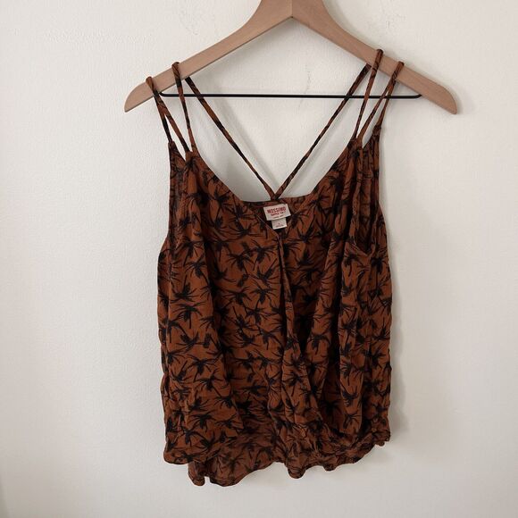 Mossimo Supply Co. Tops - Mossimo Palm Tree Wrap Orange And Black Front Sleeveless - Large